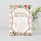 Rose et invitation nuptiale de brunch de parties (Debout devant)