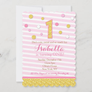 Rose et invitations d'anniversaire de parties