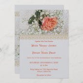 Rose et Lace Faire-part de mariage (Devant / Derrière)