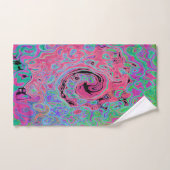 Rose et Lime Vert Super Retro Abstrait (Serviette à main)