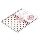 Rose et livre d'invité de douche de Brun-Bébé (Côté gauche)