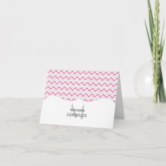Rose et moderne de Chevron personnalisés (Devant)