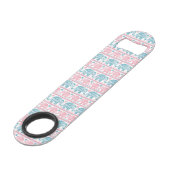 Rose et motif ethnique turquoise d'éléphant (Devant angulaire)