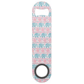 Rose et motif ethnique turquoise d'éléphant (Dos)