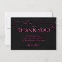 Rose et noir, cartes de Merci de la ville |