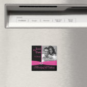 Rose et noir Enregistrer la date Magnet photo (In Situ (Lave-vaisselle))