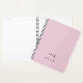 Rose et noir | Monogramme moderne (Devant avec enveloppe)