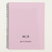 Rose et noir | Monogramme moderne (Devant)