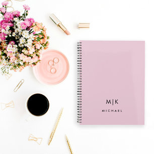 Rose et noir Monogramme moderne