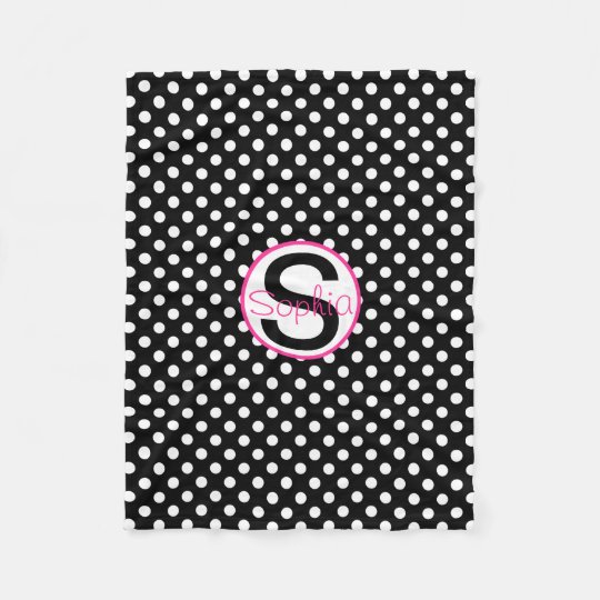 Rose et noir, nommé et initial avec le pois couverture polaire