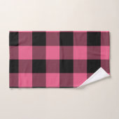 Rose et noir plaid rustique de buffle à carreaux (Serviette à main)