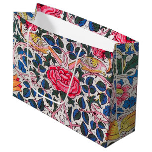 Rose et oiseau, William Morris Grand sac cadeau