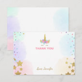 Rose et or de carte de remerciements de visage de (Devant / Derrière)