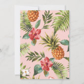 Rose et Or | Faire-Part de Mariage Tropical d'Été (Dos)