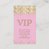 Rose et or | Mini VIP Invitation d'anniversaire (Devant)