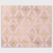 Rose et or papier cadeau à motif damassé (Plat)