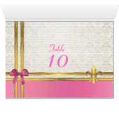 Rose et or sur blanc damassé numéro de table (Intérieur Horizontal (Bas))