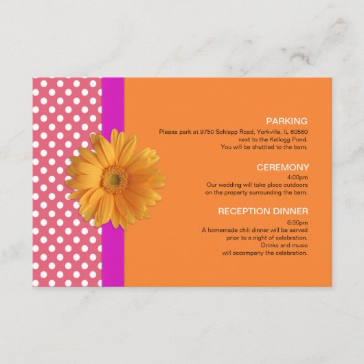 rose et orange avec carte de boîtier de marguerite (Devant)