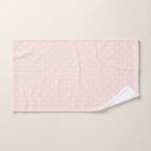 Rose et points blancs (Serviette à main)