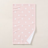Rose et points blancs (Serviette à main)
