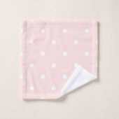 Rose et points blancs (Gant de toilette)