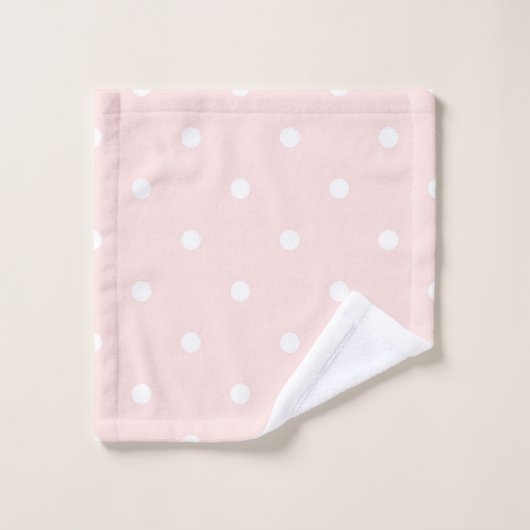 Rose et points blancs (Gant de toilette)