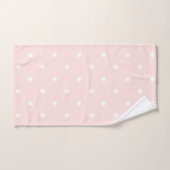 Rose et points blancs (Serviette à main)