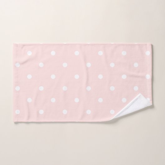 Rose et points blancs (Serviette à main)