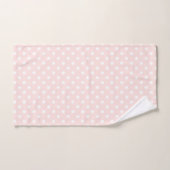 Rose et points blancs (Serviette à main)