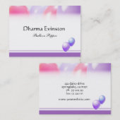 Rose et pourpre monte en ballon le carte de visite (Devant / Derrière)