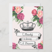 Rose et princesse Baby shower Invitation (Devant)