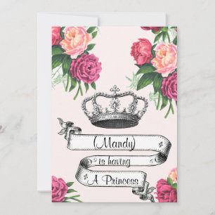 Rose et princesse Baby shower Invitation
