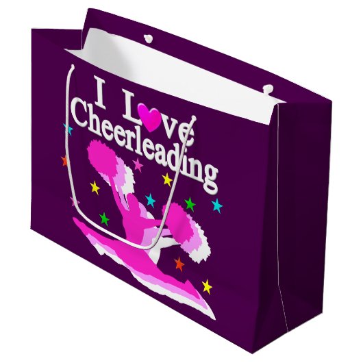 ROSE ET PURPLE J'ADORE LES SACS CADEAUX EN CHEERLE (Devant Angle)