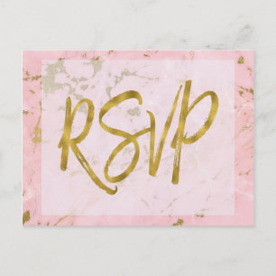 Rose et réponse de marbre de faire-part de mariage