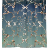 Rose et rideau de douche bleu (Devant)