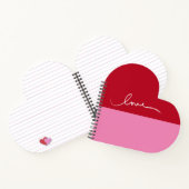 Rose et rouge "Love Heart Carnet spirale en forme (Intérieur)