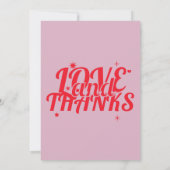 Rose et rouge Retro Bold Amour & Merci Mariage (Dos)