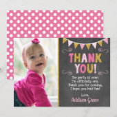 Rose et tableau du carte de remerciements | (Devant / Derrière)