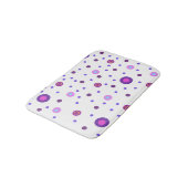 Rose et tapis de bain à pois pourpre (Angle)