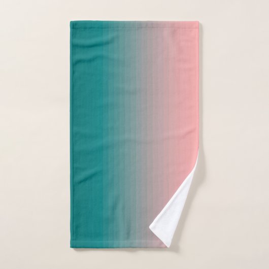 Rose et Turquoise (Serviette à main)
