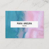 Rose et turquoise abstrait carte de visite d'aquar (Devant)