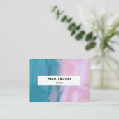 Rose et turquoise abstrait carte de visite d'aquar (Debout devant)