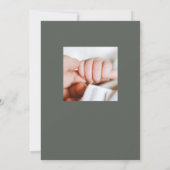 Rose et verdure Bébé fille Faire-part de naissance (Dos)