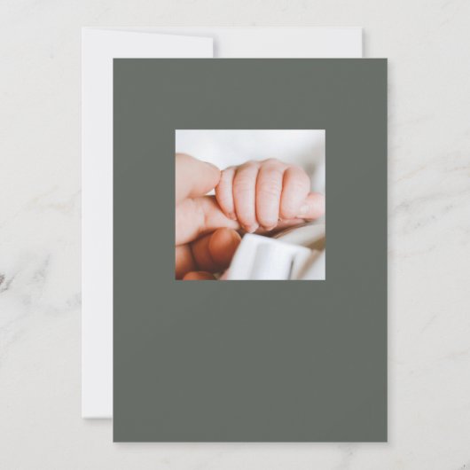 Rose et verdure Bébé fille Faire-part de naissance (Dos)