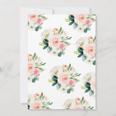 Rose et verdure Feuille Faire-part de mariage (Dos)