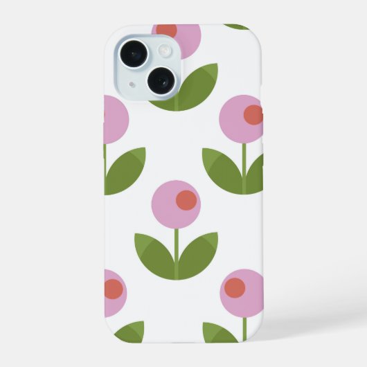 Rose et vert floral géométrique (Verso)