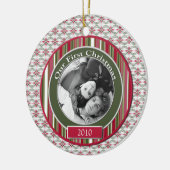 Rose et vert Notre premier ornement de Noël (Gauche)