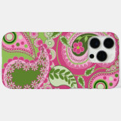 Rose et vert Paisley iPhone 16 coque (Verso (horizontal))