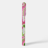 Rose et vert Paisley iPhone 16 coque (Verso / Droite)