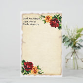 Rose et vieux papier (Debout devant)